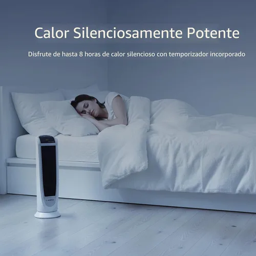 Miniatura 7 de Lasko 5165 - Calentador de torre de cerámica digital oscilante para el hogar con protección contra sobrecalentamiento, temporizador y control