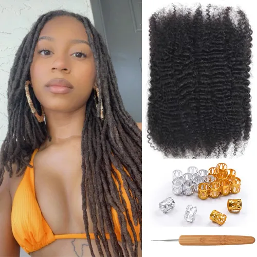 Miniatura 17 de Extensiones Loc de 10 pulgadas de grosor de cabello humano de 10 pulgadas, 10 hebras, extensiones de rastas de cabello humano para mujeres