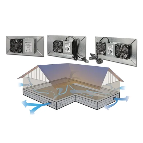 Miniatura 2 de Ventilador Tjernlund modelo Underaire, para reducir la humedad en sótanos, Gris, 1