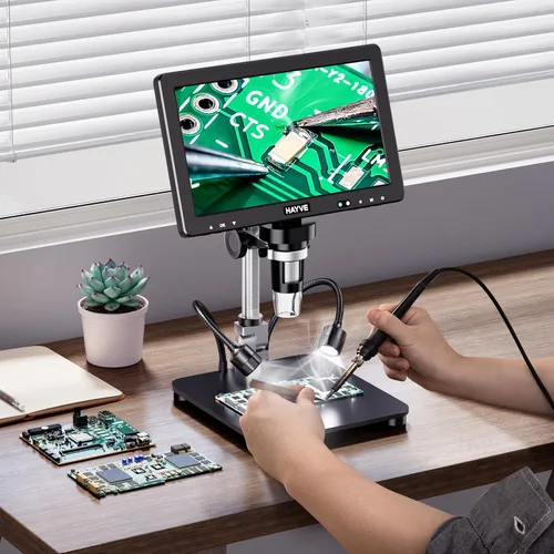 Miniatura 9 de Hayve DM12 Microscopio digital HDMI de 10.1 pulgadas, microscopio de monedas 2000X con pantalla IPS, microscopios de soldadura de 20 MP