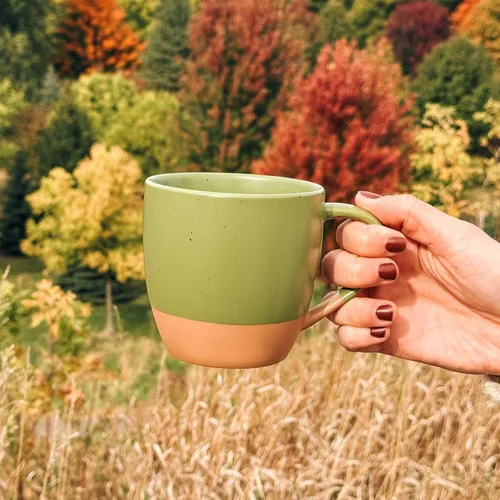Miniatura 5 de Mora Ceramic Artisan - Juego de 4 tazas grandes mate para latte de 16 oz - Aptas para microondas, tazas de café de porcelana con asa grande