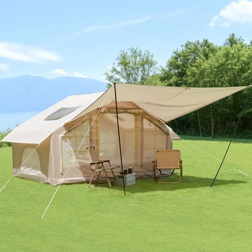 Miniatura 17 de Inflatable Tent with Pump, Glamping Tents for 4-6 Person, Easy Setup 4 Season Outdoor Tent, Water-Proof Luxury Glamping with 12 Mesh Window