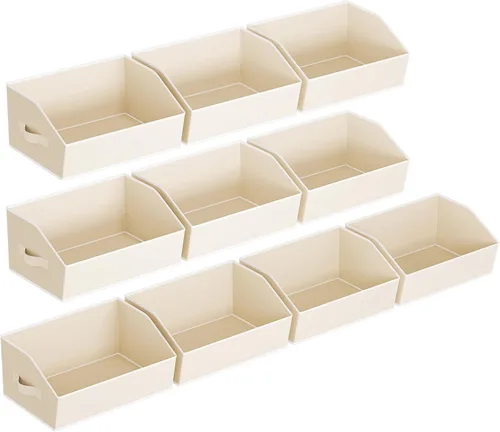 Miniatura 35 de Homsorout Organizador trapezoidal para armario, cestas grandes para organizar, caja de almacenamiento de tela para estantes, cubos de almacenamiento