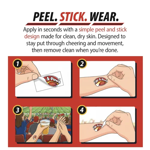 Miniatura 3 de Fan-A-Peel Tatuajes temporales sin agua del estado de Florida, hipoalergénicos, para despegar y pegar, tatuajes temporales impermeables, con Florida