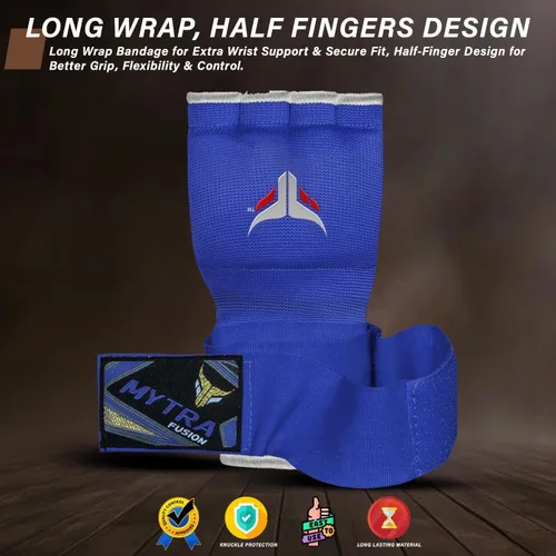 Miniatura 6 de Mytra Fusion Guantes interiores híbridos de boxeo para niños, boxeo, artes marciales mixtas, Muay Thai, gimnasio, entrenamiento, gel, guantes