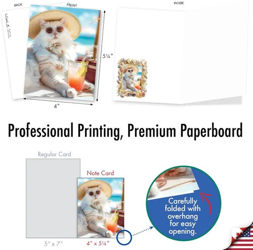 Miniatura 6 de The Best Card Company Juego de 20 tarjetas de notas en blanco surtidos para todas las ocasiones, 4 x 5.12 pulgadas con sobres para hombres, mujeres