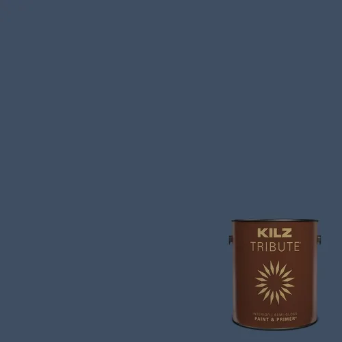 Miniatura 81 de KILZ TRIBUTE Pintura e imprimación, para interiores, semibrillante, Vintage Indigo, 1 galón Índigo Victoria