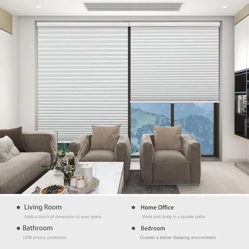 Miniatura 5 de Changshade - Persianas de panal de 1.5 pulgadas para ventanas de dormitorio, opacas, inalámbricas, con celdas, para interiores, con aislamiento