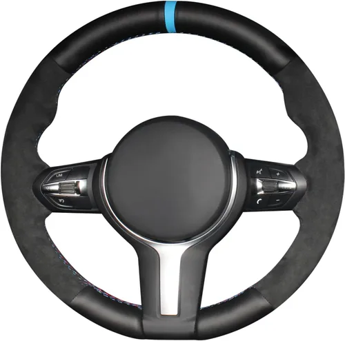 Miniatura 10 de MEWANT - Funda para volante de automóvil cosida a mano de Athsuede para BMW F87 M2 F80 M3 F82 M4 M5 F12 F13 M6 F85 X2 X5 M F86 X6 M F33 F30 M