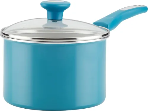 Miniatura 7 de Rachael Ray Get Cooking! Juego de ollas y sartenes antiadherentes, incluye bandeja para hornear y herramientas de cocina, 12 piezas, turquesa