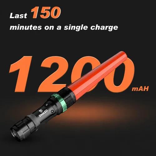 Miniatura 2 de Paquete de 4 varitas de tráfico recargables de 11 pulgadas, pequeña linterna de tráfico con 1 cargador y 4 baterías, linterna LED con 5 modos