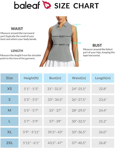 Miniatura 6 de BALEAF Camisetas de golf sin mangas para mujer, polo de espalda cruzada, con cuello UPF 50+, secado rápido