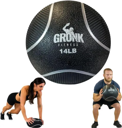 Miniatura 12 de Gronk Fitness Pelota medicinal de alta calidad, pelota medicinal con peso antideslizante, gran bola de pared para entrenamientos de cuerpo completo