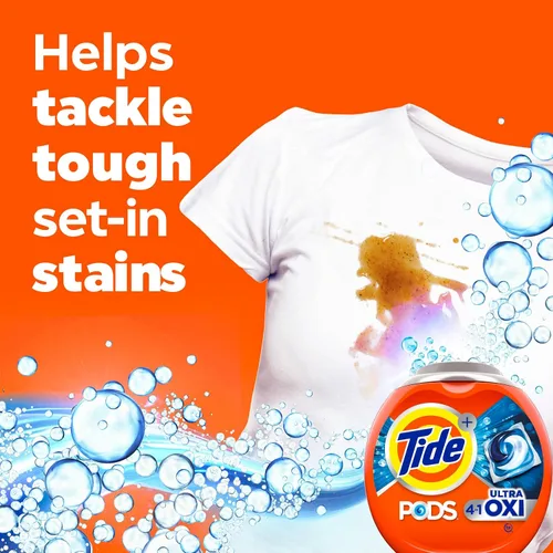 Miniatura 3 de Tide, 4-n-1 Ultra Oxi Pods - Paquete de detergente para ropa, compatible con HE, pretratador integrado para manchas, 32