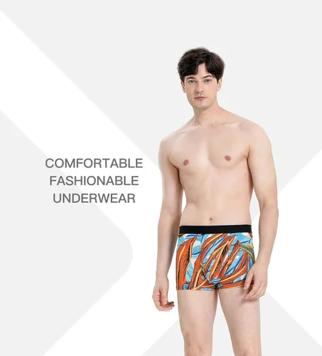 Miniatura 2 de Calzoncillos tipo bóxer para hombre, de viscosa de bambú, suave, cómodo, paquete múltiple