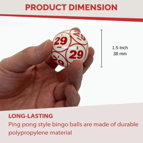 Miniatura 2 de MR CHIPS Reemplazo profesional de 1.5 pulgadas (1.496 in) – Pelotas estilo ping pong para máquina de bingo electrónica o jaula de bingo – Bolas