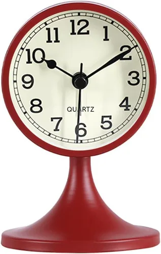Miniatura 2 de Sherry Nightlight Despertador 4" Redondo Silencioso Despertador Mesita de noche Reloj de viaje sin tictac Beige