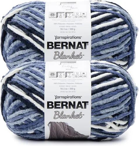 Miniatura 82 de Bernat - Estambre para mantas súper esponjoso acrílico, 2 paquetes de 300g/10.5 onzas, #6, chenilla gruesa de peso pesado para tejer y crochet