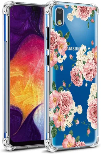 Miniatura 8 de Funda para Galaxy A10E, funda para teléfono Galaxy A10E con flores, delgada a prueba de golpes, patrón floral transparente, suave, flexible, TPU