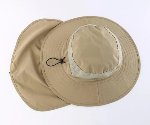 Miniatura 3 de Home Prefer Sombrero de malla para exteriores UPF50+ Sombrero de pesca de ala ancha con solapa para el cuello