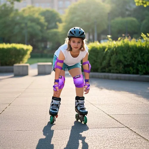 Miniatura 5 de rodilleras para niños/adolescentes, coderas, protectores de muñeca, juego de protección 3 en 1, para niños de 3 a 15 años, patines, ciclismo, Púrpura