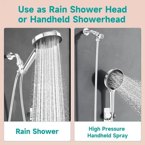 Miniatura 3 de Cabezal de ducha filtrado de 6" con mango, cabezal de ducha de alta presión de 6 chorros con filtro para agua dura, cabezal de ducha de mano