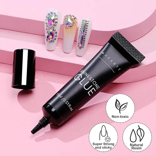 Miniatura 9 de Makartt Pegamento de diamantes de imitación para uñas, pegamento de uñas de gel súper fuerte para diamantes de imitación, dijes y gemas de diseño