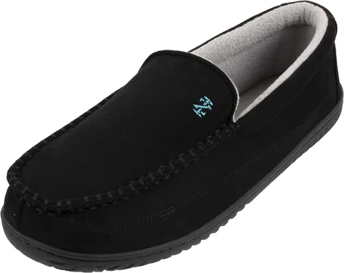 IZOD - Pantuflas tipo mocasín de dos tonos para hombre, cálidas, suaves, clásicas y sin cordones, tallas de 8 a 13 para hombre