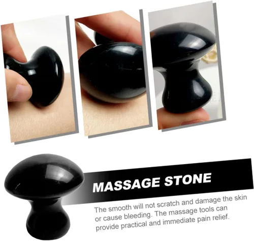 Miniatura 4 de FRCOLOR Masajeador de raspado de hongos Gua Sha Stone Face Body Massage Tool Bordes lisos en relajación Circulati de sangre