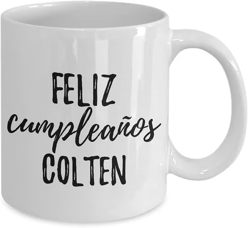 Miniatura 2 de Feliz Cumpleanos Colten Mug Spanish Happy Birthday Personalized Name Gift Coffee Tea Cup 11 oz