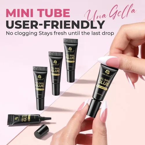 Miniatura 8 de UNA GELLA Pegamento de uñas súper fuerte de 0.07 onzas líquidas x 5 piezas para uñas a presión, puntas de uñas y uñas postizas transparentes, mini