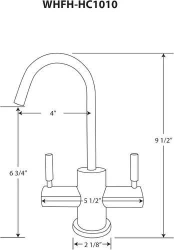Miniatura 2 de Whitehaus Collection WHFH-HC1010-C Forever Hot Point of Use Instant Cold Faucet con boquilla contemporánea y mango de agua de cierre automático