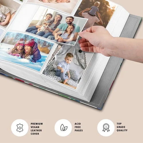 Miniatura 3 de Fintie - Álbum de fotos de 4x6 pulgadas, 600 bolsillos, álbum de gran capacidad con cubierta para fotos familiares, bodas, aniversarios, bebés