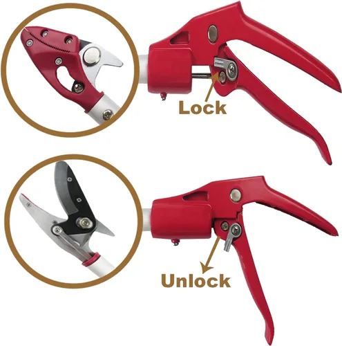 Miniatura 3 de Podadora de largo alcance de 2 pies y recolector de frutas con función de corte y sujeción, poste de aluminio ligero de 0.7 libras con cabezal