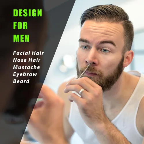 Miniatura 7 de Tijeras pequeñas de aseo facial para hombres y mujeres, para cejas, pelo de nariz, bigote, barba, pestañas, kit de recortar orejas, tijeras de Negro