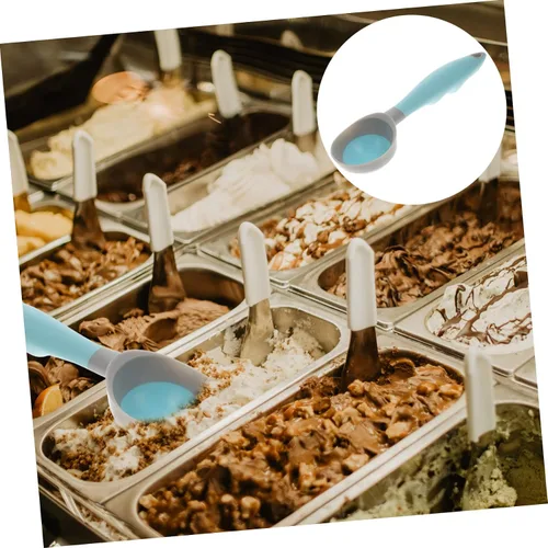 Miniatura 4 de Juego de cucharas ergonómicas para helados, 2 cucharas de goma para helado para servir ensalada de frutas
