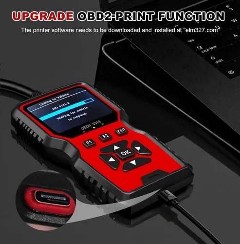 Miniatura 6 de V519 OBD2 Herramienta de diagnóstico escáner – Vechicle Check Motor Lector de código de luz con probador de voltaje de batería, preparación I/M, Rojo