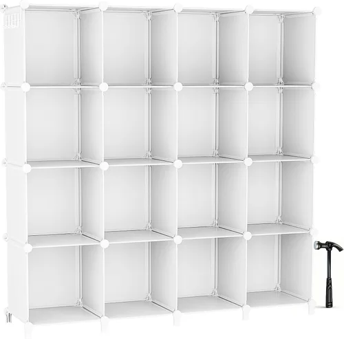 Miniatura 9 de Neprock Organizador de almacenamiento de 16 cubos, organizador de almacenamiento de ropa de armario, estantes de cubo, organizadores de armario