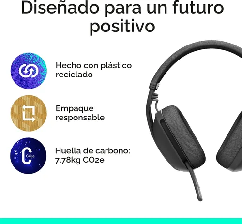 Miniatura 9 de Logitech Zone Vibe 100 - Auriculares inalámbricos ligeros sobre la oreja con micrófono de cancelación de ruido, auriculares Bluetooth multipunto