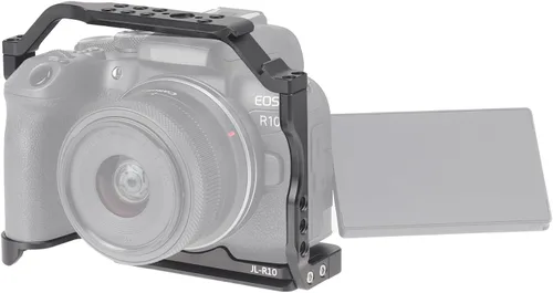 Miniatura 5 de FocusFoto Kit de jaula para cámara con mango superior para cámara sin espejo Canon EOS R10, equipo de video de aluminio con riel NATO, zapata fría