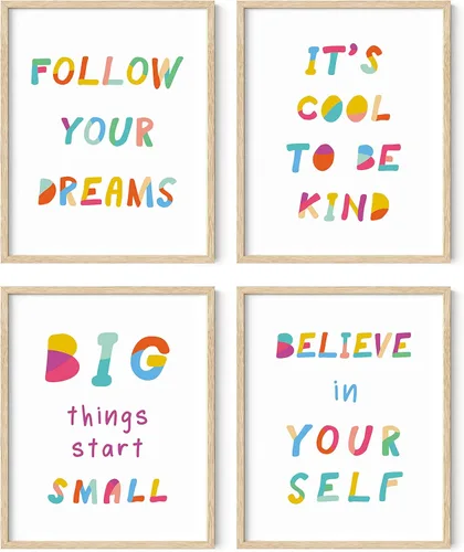 Miniatura 34 de HAUS AND HUES Citas inspiradoras para niños (sin marco, positividad, 8L x 10W)