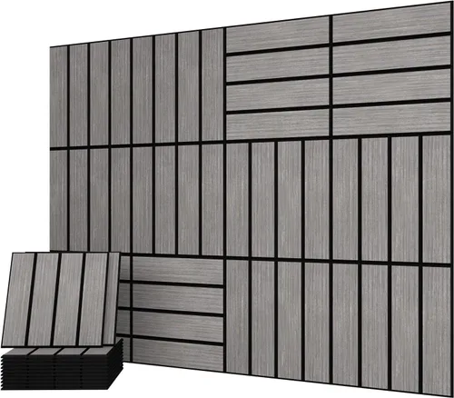 Miniatura 14 de UMIACOUSTICS 6 Piezas 47.2 x 23.6 Pulgadas Panel Acústico, Panel Decorativo de Pared Absorbente de Sonido para Oficina, Cine en Casa, Estudio, Nogal