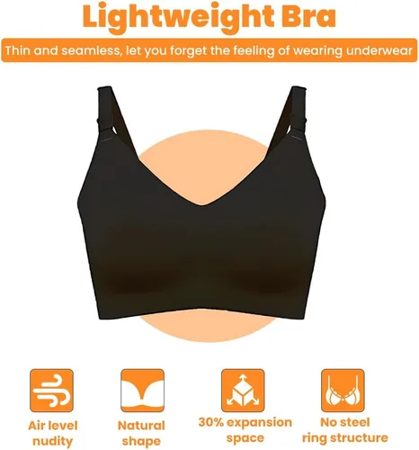 Miniatura 6 de BOMFWAUPack of 3 Nursing Bras for Breastfeeding and Maternity, Pregnancy Wireless Bralette for Active Moms, BlackPinkSkin