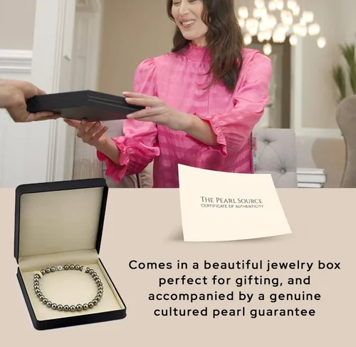 Miniatura 3 de The Pearl Source Collar barroco de perlas de Tahití para mujer, collar de perlas de oro de 14 quilates, collar de perlas de 18 pulgadas de longitud