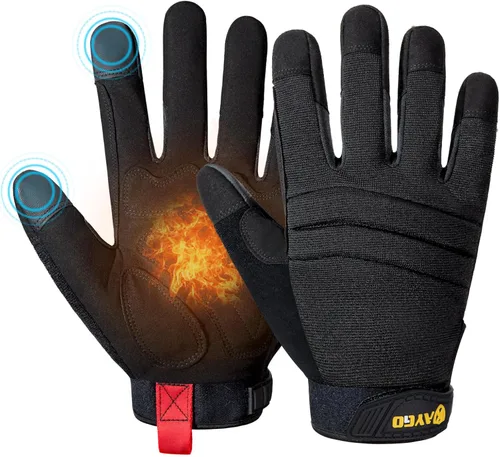Miniatura 7 de KAYGO Guantes de trabajo para hombre, KG125M Guantes mecánicos de uso general para todo propósito, excelente agarre, resistentes, destreza mejorada