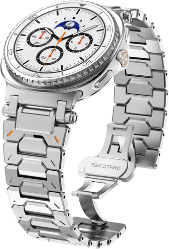 Miniatura 12 de WINGLE Compatible con Galaxy Watch 8/8 Classic Band para hombre, acero inoxidable, Samsung Galaxy Watch 8 Band de 1.732 in, 1.575 in, 1.811 in