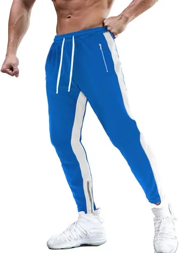JMIERR Pantalones deportivos para hombre con bolsillos con cremallera, pantalones deportivos ajustados para gimnasio, correr, entrenamiento