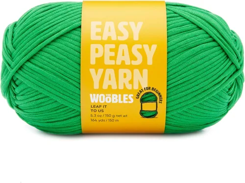 Miniatura 13 de Woobles Easy Peasy Hilo para Principiantes - Hilo de Ganchillo y Tejer - Mediano #4 Worsted - Mezcla de Algodón-Nailon Vamos a Ketchup Pronto