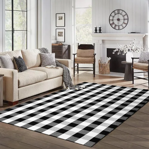 Miniatura 45 de IOHOUZE Alfombra Rayada Gris y Blanca - 27.5" X 43" Tapetes para Puerta Delantera al Aire Libre, Alfombra Lavable para Decoración de Porche