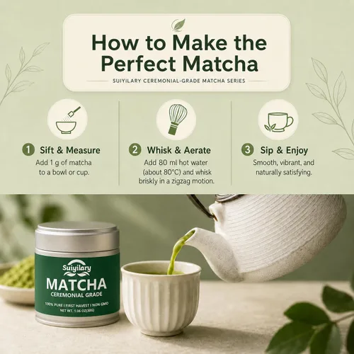 Miniatura 7 de Polvo de té verde matcha de grado ceremonial, té verde en polvo premium de primera cosecha – 100% puro té matcha, vegano, sin gluten, sin azúcar